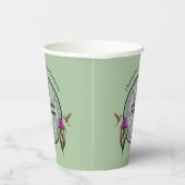 ハミングバードとアイリスパーソナライズされたフォト誕生日 紙コップ (右)