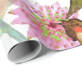 ハミングバードとアストランティアの水色 ラッピングペーパー (ロールコーナー)