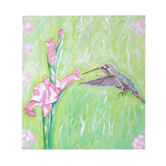 ハミングバードとグラディ絵画オリ ノートパッド (正面)