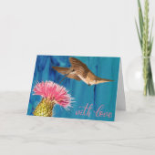 ハミングバードとサボテン開花母の日カード シーズンカード (正面)