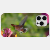 ハミングバードとジンニアの花 Case-Mate iPhoneケース (裏面 (横))