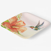 ハミングバードとハイビスカスの花 ペーパープレート (傾斜あり)