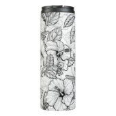 ハミングバードとハイビスカスの花b&w タンブラー (裏面)