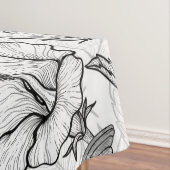 ハミングバードとハイビスカスの花b&w テーブルクロス (インサイチュ)