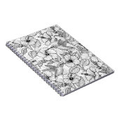 ハミングバードとハイビスカスの花b&w ノートブック (右側)