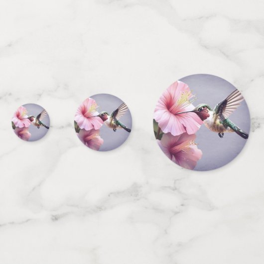 ハミングバードとハイビスカスモノグラム結婚ズ | パープル コンフェッティ (正面)