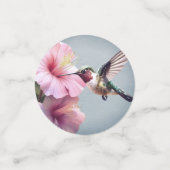 ハミングバードとハイビスカスモノグラム結婚ズ |青 コンフェッティ (スモール正面)