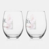 ハミングバードとハイビスカス夫妻 ステムなしワイングラス (左)