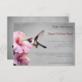 ハミングバードとハイビスカス |グレー結婚ズ エンクロージャーカード (正面/裏面)
