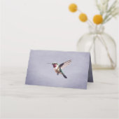 ハミングバードとハイビスカス | パープル披露宴 プレイスカード (裏面)