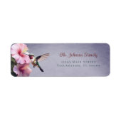 ハミングバードとハイビスカス | パープル結婚の住所 ラベル (正面)