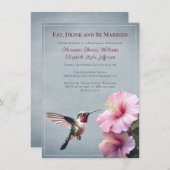 ハミングバードとハイビスカス |ブルーリハーサルディナー 招待状 (正面/裏面)