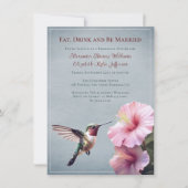 ハミングバードとハイビスカス |ブルーリハーサルディナー 招待状 (正面)