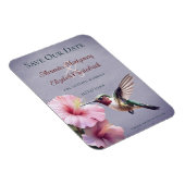 ハミングバードとハイビスカス | Purple日付の保存 マグネット (右側)