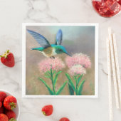 ハミングバードとフラワーペーパーナプキン (インサイチュ)