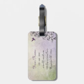 ハミングバードとフラワーラゲージタグ ラゲッジタグ (裏面縦)
