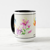 ハミングバードとフローラパーソナライズされたマグカップ マグカップ (正面左)