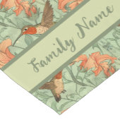 ハミングバードとユリ模様 ショートテーブルランナー (コーナー)