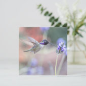 ハミングバードとラベンダーI サンキューカード (スタンド正面)