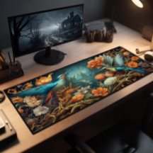 ハミングバードとワイルドフラワーズデスクパッド