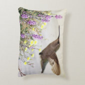 ハミングバードとワイルドフラワーデジタルアート アクセントクッション (裏面(縦))