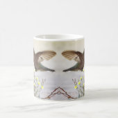 ハミングバードとワイルドフラワーデジタルアート コーヒーマグカップ (中央)