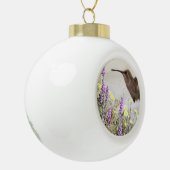 ハミングバードとワイルドフラワーデジタルアート セラミックボールオーナメント (左)