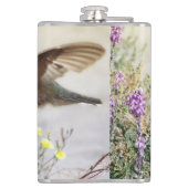ハミングバードとワイルドフラワーデジタルアート フラスク (裏面)