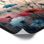 ハミングバードとワイルドフラワー(オプションのフレーム付き) ポスター (角)