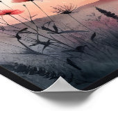 ハミングバードとワイルドフラワー(オプションのフレーム付き) ポスター (角)