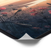 ハミングバードとワイルドフラワー(オプションのフレーム付き) ポスター (角)