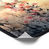 ハミングバードとワイルドフラワー（オプションのフレーム付き） ポスター (角)