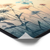 ハミングバードとワイルドフラワー（オプションのフレーム付き） ポスター (角)