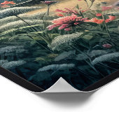 ハミングバードとワイルドフラワー（オプションのフレーム付き） ポスター (角)