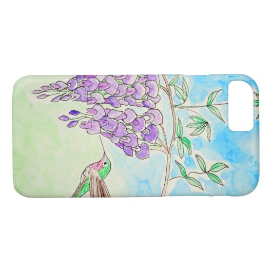 ハミングバードとワ絵画ステリア Case-Mate iPhoneケース (裏面(横))