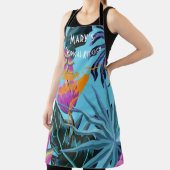 ハミングバードと明るい熱帯の葉のパターン エプロン (インサイチュ)