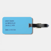 ハミングバードと明るい熱帯の葉のパターン ラゲッジタグ (裏面横)