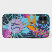 ハミングバードと明るい熱帯の葉のパターン Case-Mate iPhoneケース (裏面(横))