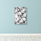 ハミングバードと明るい赤紫色 キャンバスプリント (インサイチュ (ウッドフロア))