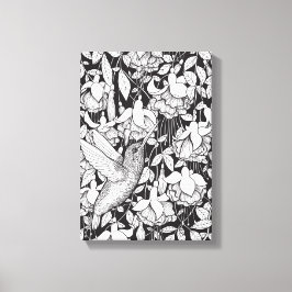 ハミングバードと明るい赤紫色 キャンバスプリント