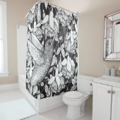 ハミングバードと明るい赤紫色 シャワーカーテン (インサイチュ)