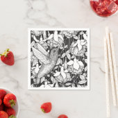 ハミングバードと明るい赤紫色 スタンダードカクテルナプキン (インサイチュ)