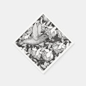 ハミングバードと明るい赤紫色 スタンダードカクテルナプキン (角)