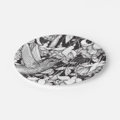 ハミングバードと明るい赤紫色 ペーパープレート (アングル)