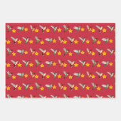 ハミングバードと星 ラッピングペーパーシート (正面3)