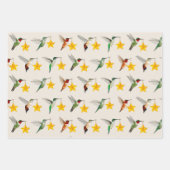 ハミングバードと星 ラッピングペーパーシート (正面)