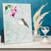 ハミングバードと暗い赤紫色 フォトプラーク (側面)