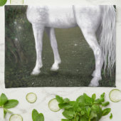 ハミングバードと森の白い馬 キッチンタオル (折り畳み)