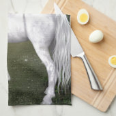 ハミングバードと森の白い馬 キッチンタオル (四つ折り)