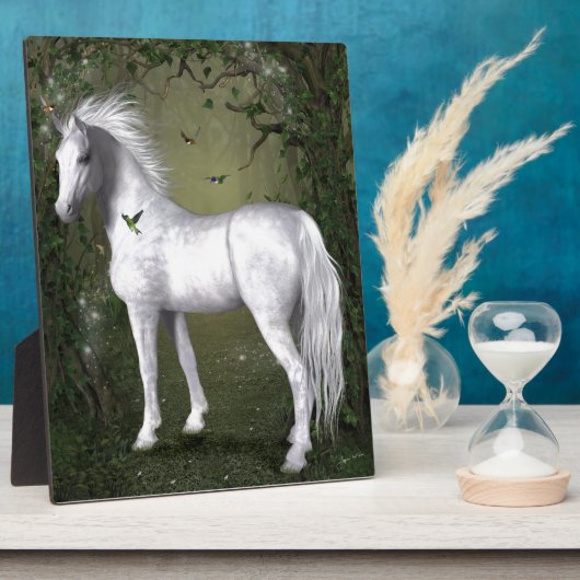 ハミングバードと森の白い馬 フォトプラーク (側面)